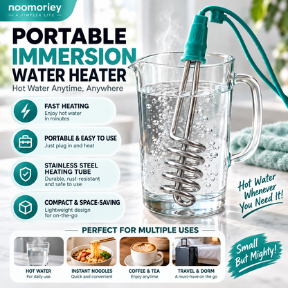 🔌 Portable Immersion Water Heater – Compact Plug-In Design for Small Spaces