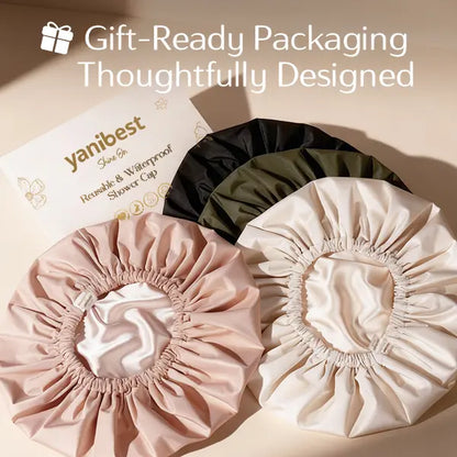 Shower Cap for Women Reusable Waterproof