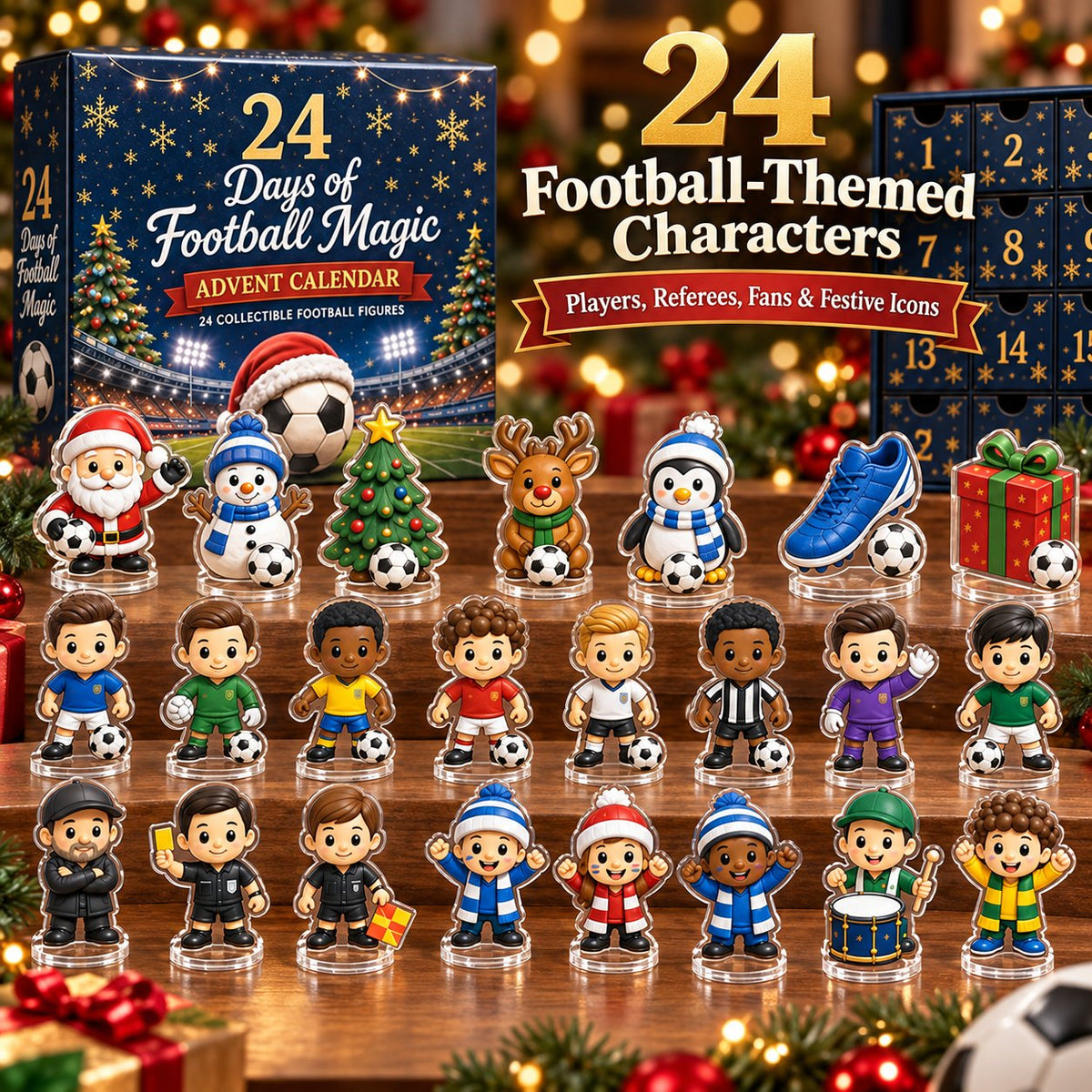 24-Day Christmas Advent Calendar | Football Team Collectible Figures