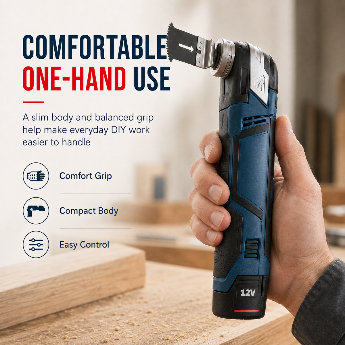 🔧 12V Cordless Precision Cutter – Compact Multi-Function DIY Detail & Plunge Cutting Tool🔧