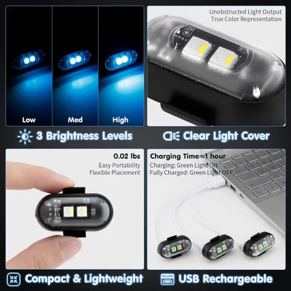 RGB Led Aircraft Strobe Light Remote Wireless