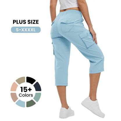 Women's Lightweight Hiking Capris: Quick-Dry, 6 Pockets, Loose Fit