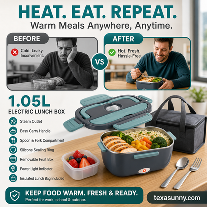 🍱 50% OFF! Portable Electric Heating Lunch Box – 1.5L, Home & Car Use 🔥