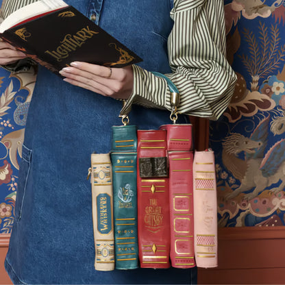 Vintage Stacked Book Novelty Handbag