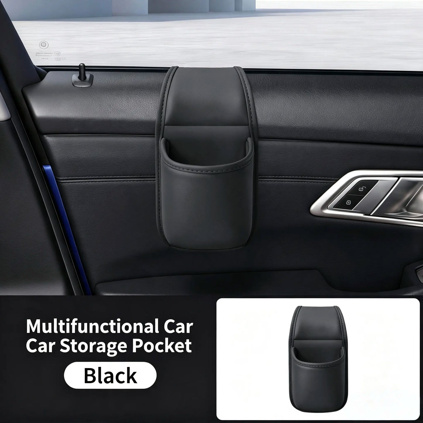 🔥 Car Door Storage Pocket Organizer – Premium Leather, Dual-Layer & Easy-Reach Design