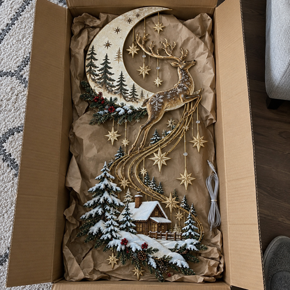 Moonlit Reindeer LED Christmas Wall Decor
