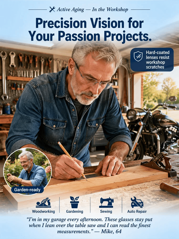 Rediscover Clear Vision  –   Smart Zoom Diamond-Cut Reading Glasses