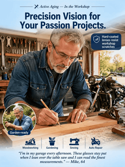Rediscover Clear Vision  –   Smart Zoom Diamond-Cut Reading Glasses