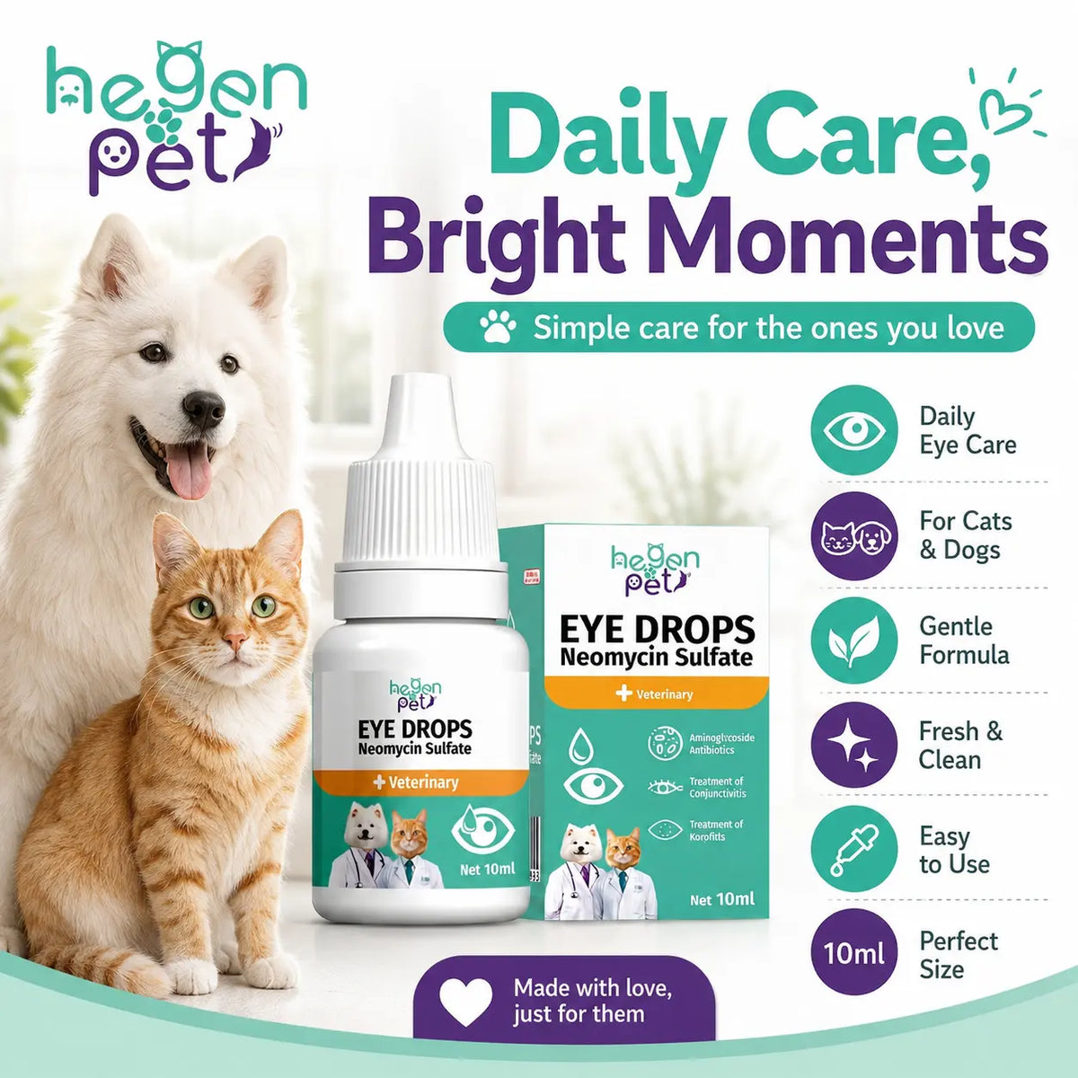 10 ML Gentle Cleansing Drops for Dogs & Cats