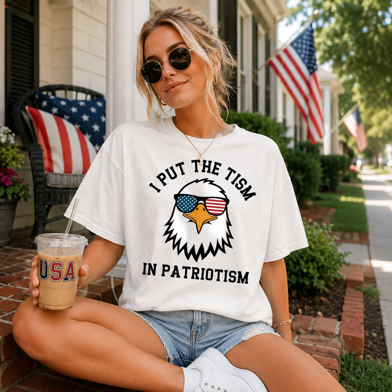 Comfort Colors "Put The Tism In Patriotism" Athletic Eagle Shirt – 2026 Funny Pure Cotton Streetwear Tee