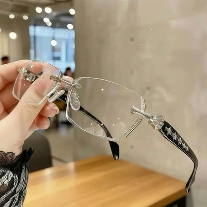 Rimless High Quality Eyewear,Anti Blue Light Rimless Reading Glasses for Men & Women