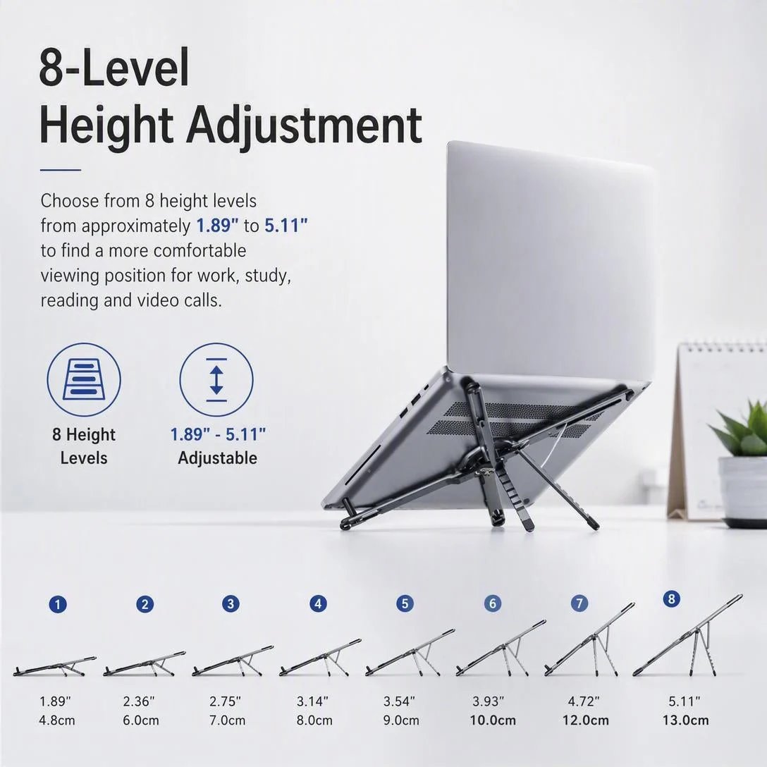 📱💻 2-in-1 Magnetic Phone & Laptop Stand – Foldable Aluminum Alloy Desk Mount ✨