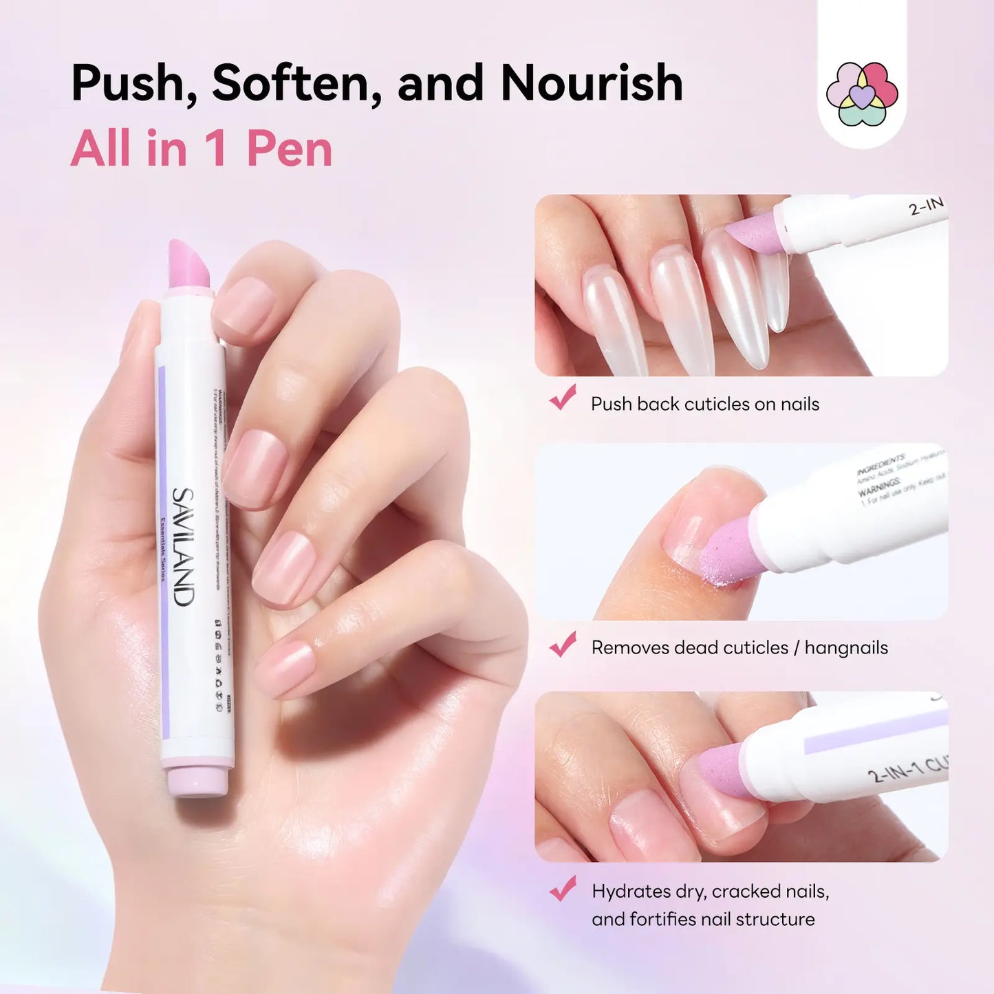 Cuticle Remover Pen Set 2PCS with Oil