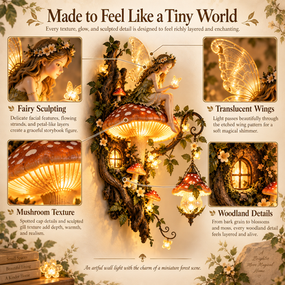 ✨ Enchanted Mushroom Fairy Wall Light 🍄🌿