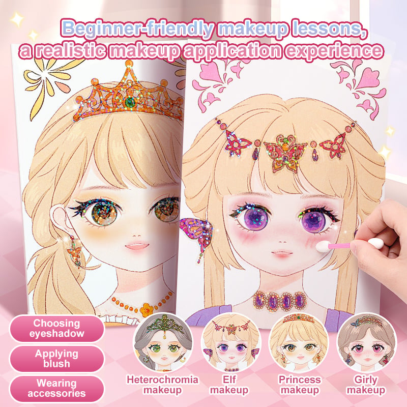 🎨Buy 2 Free Shipping👗Special Diamond Painting & Princess Book Makeup Craft Kits Foil Art Books Set Play on Paper