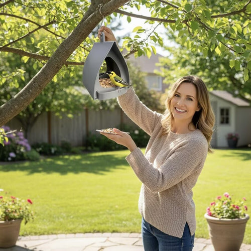🔥BUY 2 FREE SHIPPING🐦Roofed Hanging Bird Feeder – Perfect for Your Garden