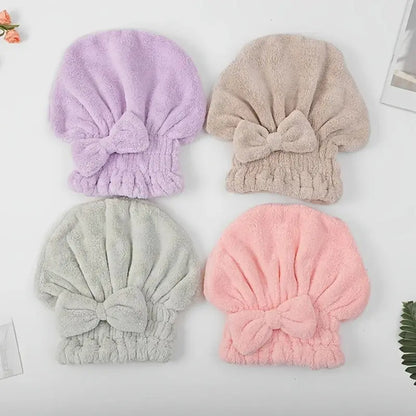 🎀🧼Women's Bow Decor Shower Caps & Hair Drying Cap