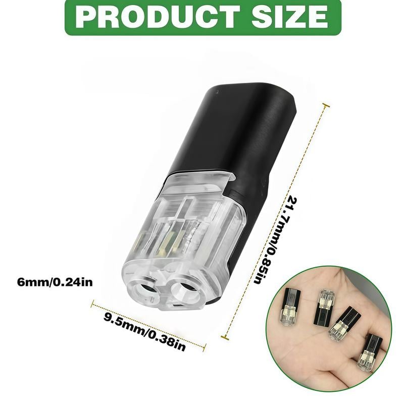 50 PCS Fast-Fit 2-Pin Double-Wire Plug-in Connectors