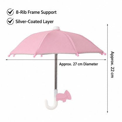 BUY 3 FREE SHIPPING✨Mini Sun/Rain Umbrella for Motorcycle & Bicycle Phone MountShade Your Screen. Save Your Battery.