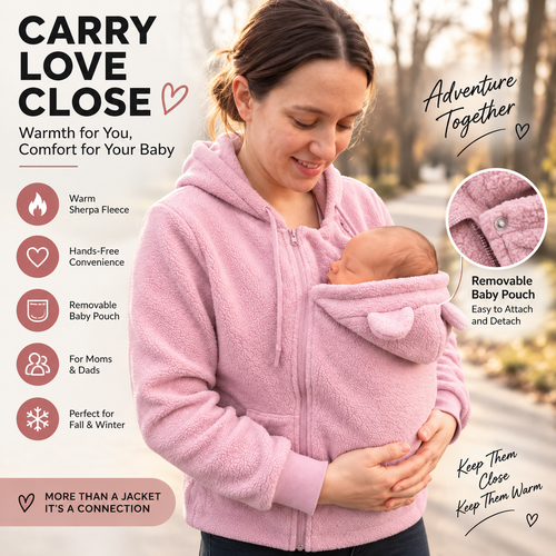 🔥 HOT SALE 💗 Cozy Babywearing Fleece Hoodie