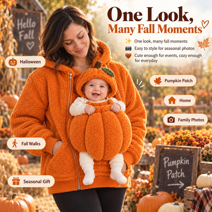 🎃 Mom & Baby Pumpkin Hoodie – Cozy Matching Fall Outfit for Halloween & Autumn Moments