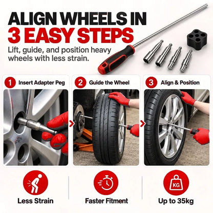 🔥HOT SALE🔥🔧 Heavy Wheel Fitting Tool – Hub Positioning & Tire Mounting Assistant