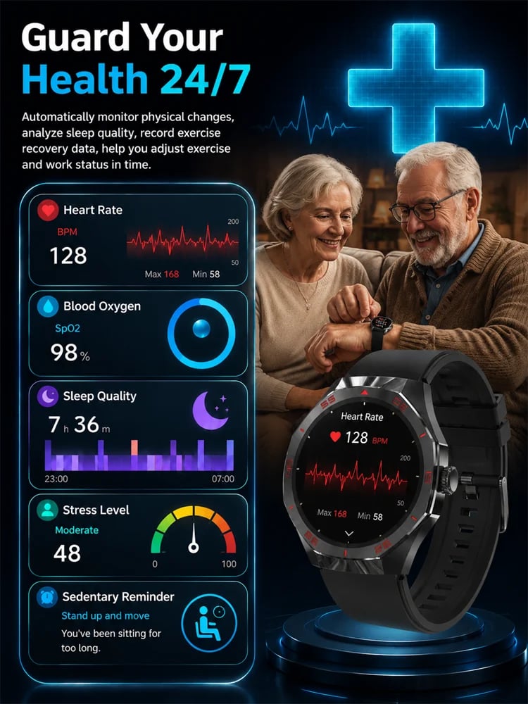 Stylish multi-functional sports monitoring watch