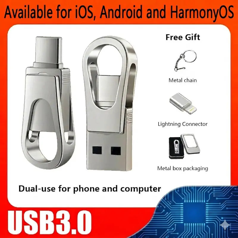 3-in-1 USB Stick Drive Dual-Interface OTG Type-C