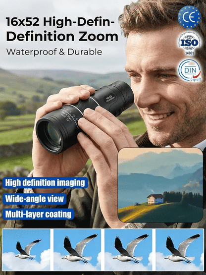 🧭🔭Used by American Mountain Guides! 100x HD Monocular, IPX5 Waterproof & Fog-Proof