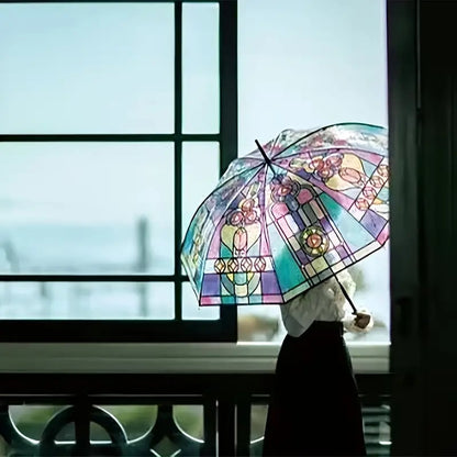 🌈Cathedral Art Stained‑Glass Inspired Automatic Umbrella