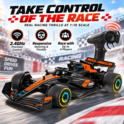 🎉🏁 1:10 Scale Formula Racing R/C Car – 2.4GHz High-Speed Remote Control Racer