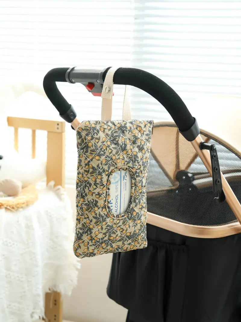 Hangable Floral Wet Wipes Bag with Strap