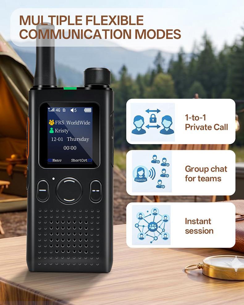 📻 AT1 4G LTE PoC Walkie Talkie by BAOFENG – Lifetime Free No Monthly Fees, 5000-Mile Long Range Two-Way Radio with App Control & Encrypted Group Chat for Family & Outdoor Adventures