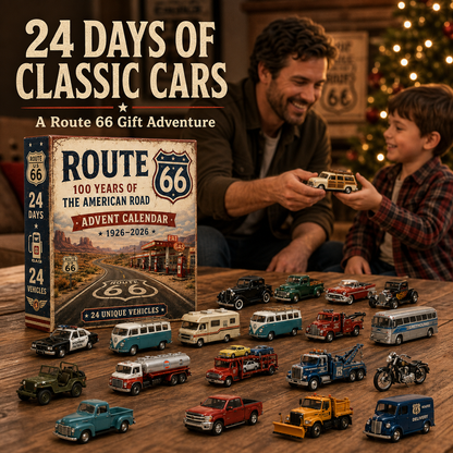 🚗🎄 100 Years of Route 66 – 24-Day Classic American Vehicle Advent Calendar | 1926–2026 Collector’s Edition