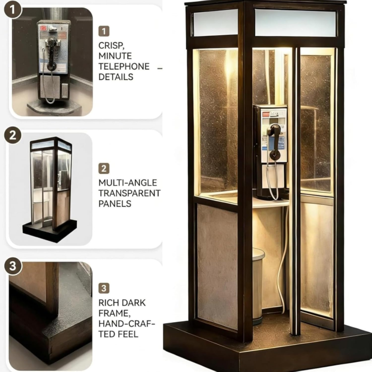 Retro-Style Telephone Booth Decorative Lamp