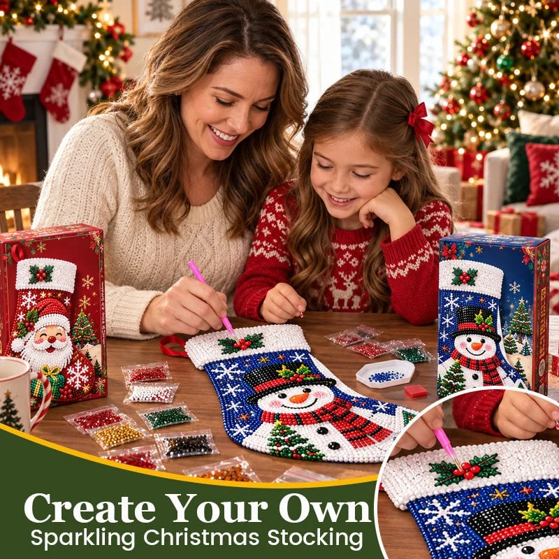 🎄 DIY Diamond Painting Christmas Stocking Kit