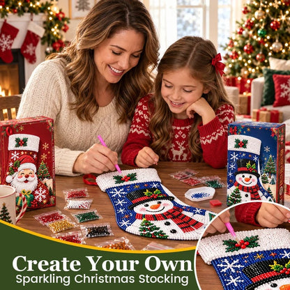 🎄 DIY Diamond Painting Christmas Stocking Kit