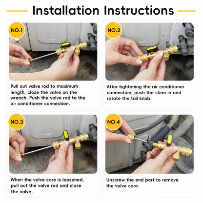 🔧 50% OFF Dual-Size AC Valve Core Remover & Installer Kit 1/4" & 5/16" SAE