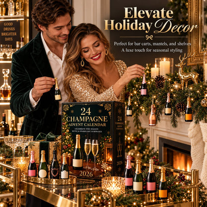 24-Day Champagne Bottle Ornament Calendar | Premium Holiday