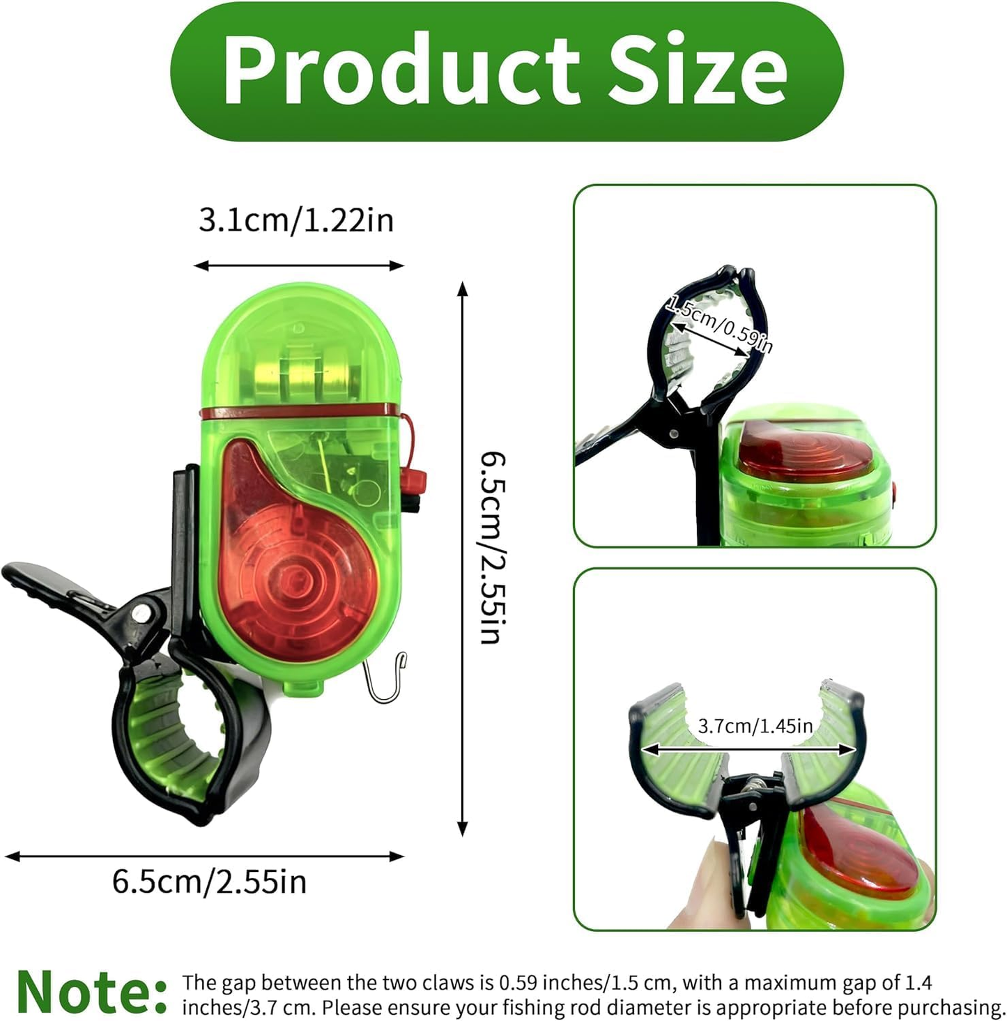 New Fishing Bite Alarm, Sensitive Electronic Fishing Alarms Indicator, Sound Bite Alert Bell with LED Lights