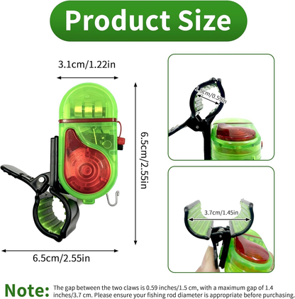 New Fishing Bite Alarm, Sensitive Electronic Fishing Alarms Indicator, Sound Bite Alert Bell with LED Lights