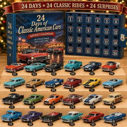 😍🚗24 Days of Classic American Cars Advent Calendar – 24 Vintage Ride Collectibles for Car Lovers