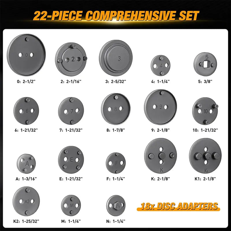 22pc Brake Caliper Compression Tool Set
