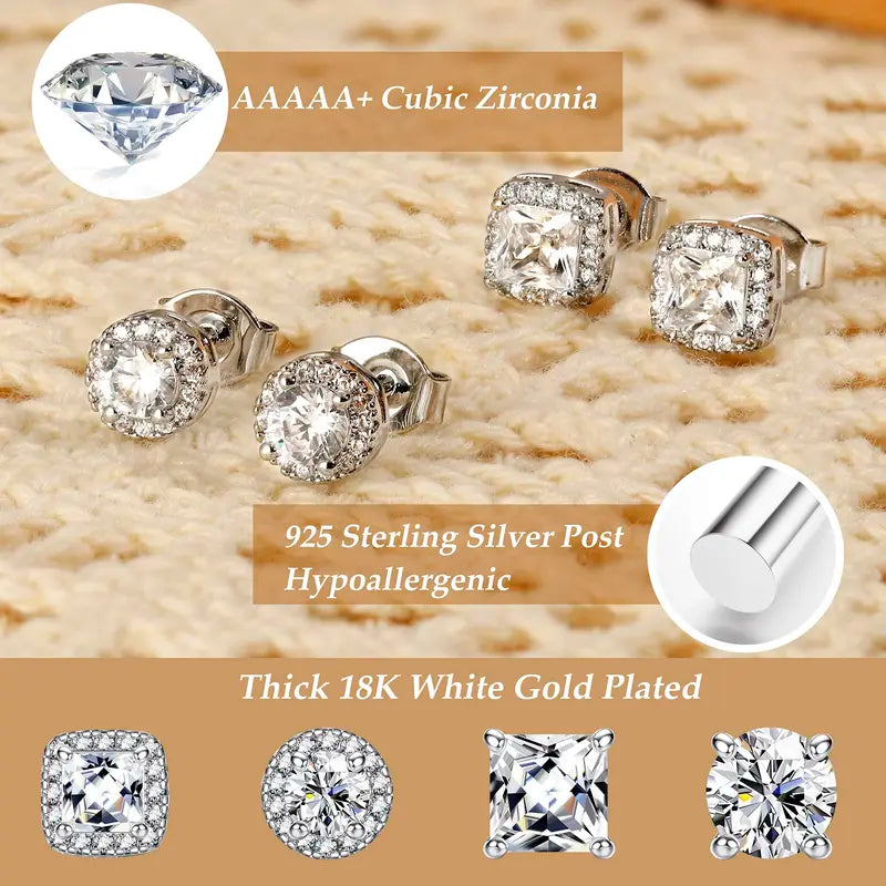 Hypoallergenic Gold-Plated Studs for Women, Men's Jewelry