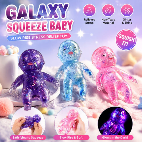 🔥 Viral Squishy Babies Glitter Squeeze Toy ✨