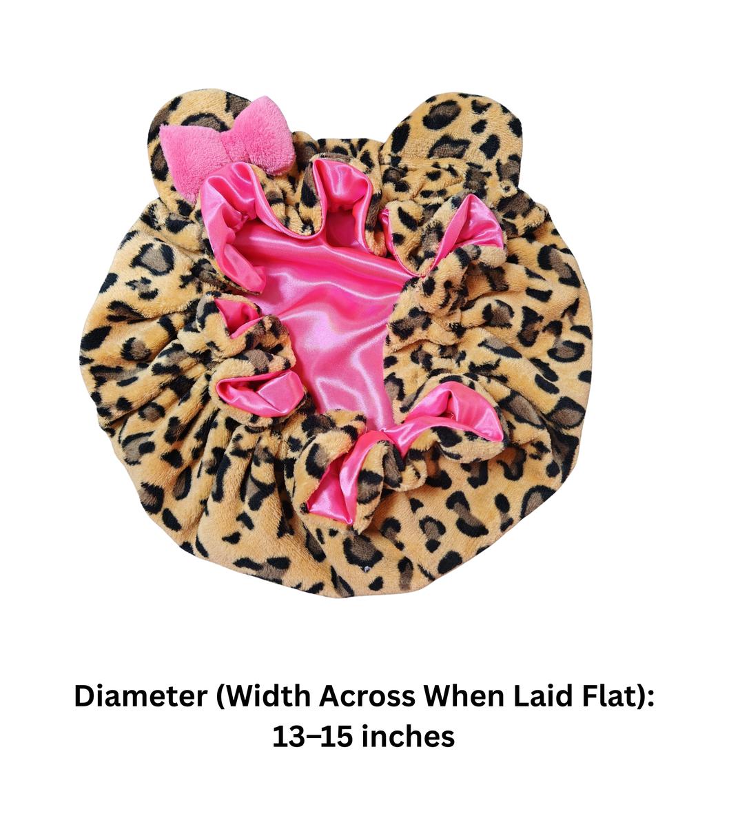 🔥Buy 2 Save 10%🎀Leopard Print & Pink Teddy Bonnet✨