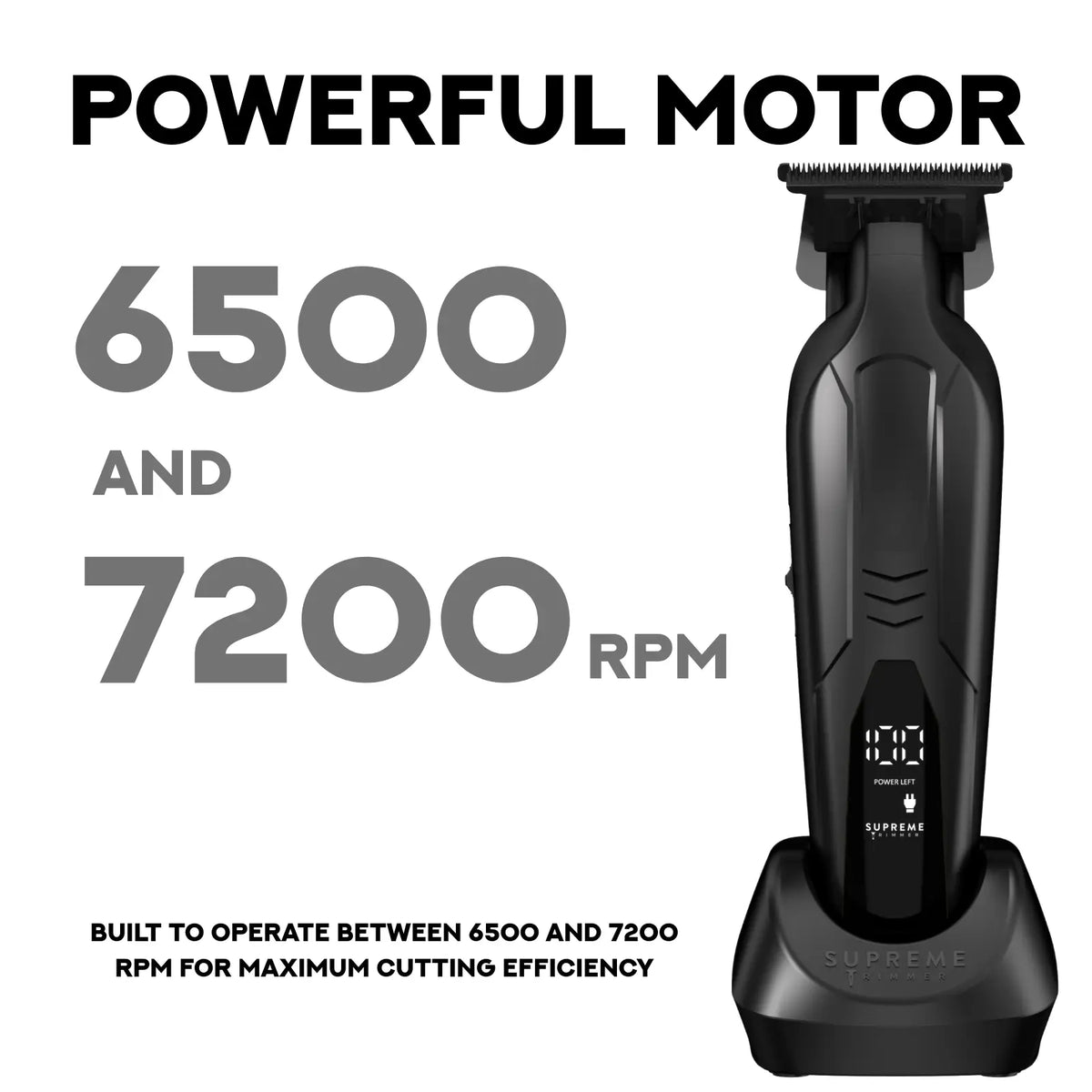 Supreme Trimmer VADER Lite Cordless T-Liner Hair Trimmer – 7000 RPM, Titanium-Ceramic Blade, USB-C Rechargeable & 6 Guards