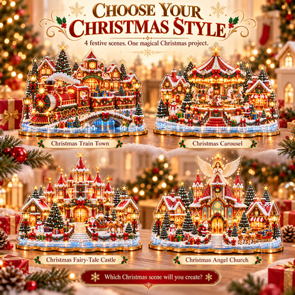 🎄Relaxing & Beginner-Friendly-❤️ DIY Christmas Village Diamond Art