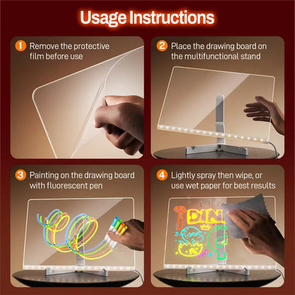 LED Drawing Board for Kids with Light Effects