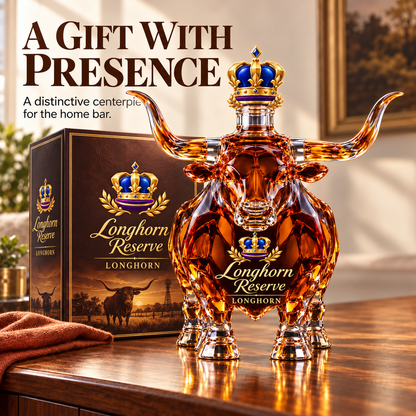 🐂  Longhorn Collector’s Bottle 👑 Sculpted Display & Gift Box